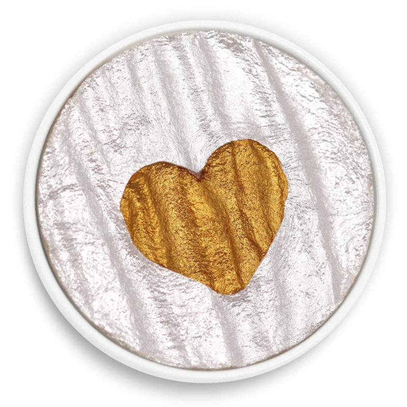 Barva Coliro Heart of Gold (odstín M019): zlaté srdce na stříbrném pozadí
